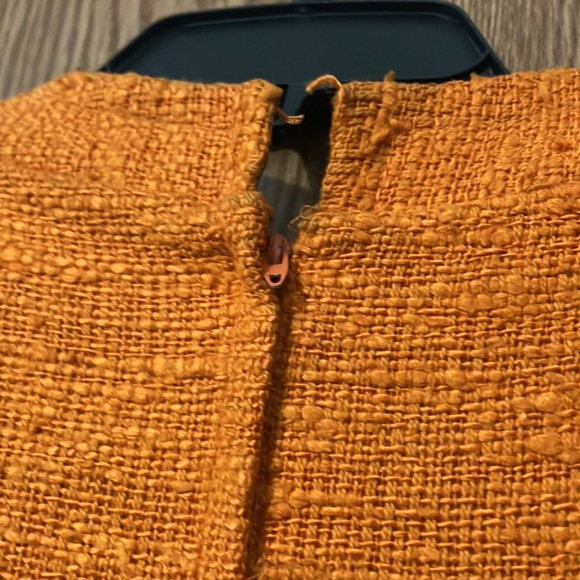 Vintage Jonathan Logan Orange Woven Cotton 1960s Sleeveless Dress Size 13 - Picture 9 of 12